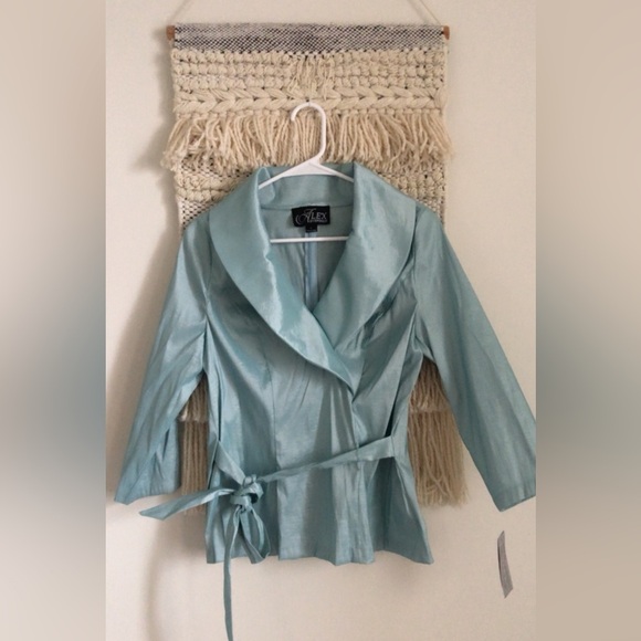 NWT Alex Evenings Taffeta 3/4 Sleeve Formal Blouse Top Dress Shirt Large - Picture 3 of 6